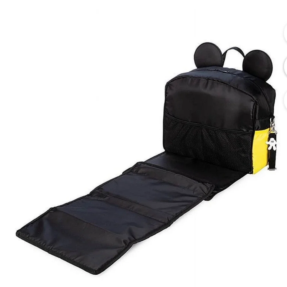 Disney Parks Mickey Mouse Diaper Bag Messenger Changing Station Red Black Yellow
